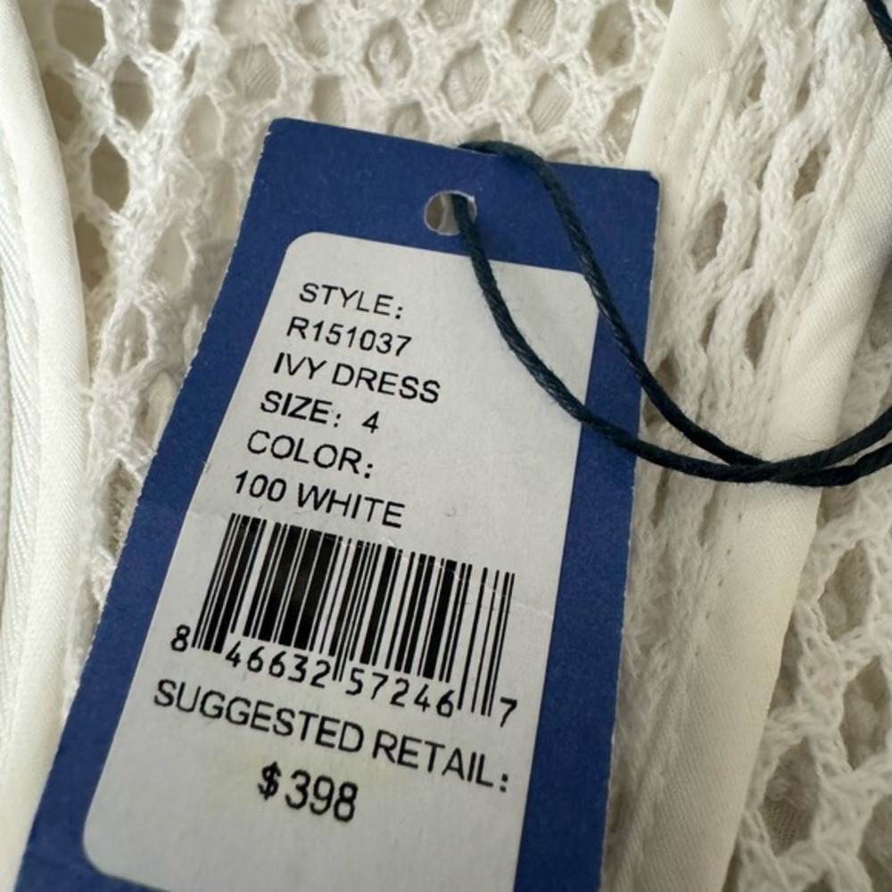 Rebecca Minkoff White Ivy Embroidered Zip Sheer Mesh Dress‎ Size 4 NWT $398 - Picture 8 of 8